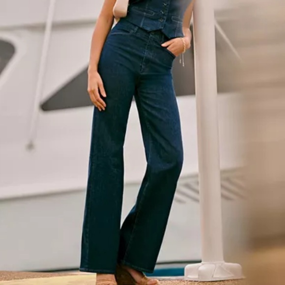Paige Sasha Jolene Pocket High Rise Wide Leg Jeans in Edinburgh Size 26 - Picture 1 of 16